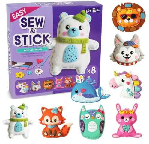 Zogxyc Kit Couture Enfant, 8-in-1 Kit de Bricolage en Feutre