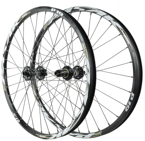 QUYCOIU 26/27,5/29-tums Mountainbikehjul Skivbroms 32 Hål Genomgående Axel F12*100/R12*142 Mm XC/AM-hjulsats Fälg I Aluminiumlegering Fram-/bakhjul För 7–12-växlad Kassett(Black-gray,29in)