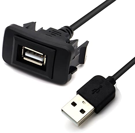 MOTONG USB Power Socket Car Charger Compatible with Toyota VIGO,Male to Female USB Car Charger Adapter(40 * 20mm)