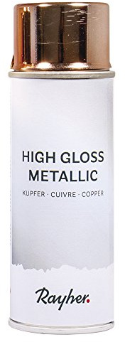 Rayher 34424638 High gloss Metallic Spray, kupfer, Dose 200 ml, hochglänzender Metallic-Effektspray, Acrylspray für Metalleffekte, für den Innenbereich