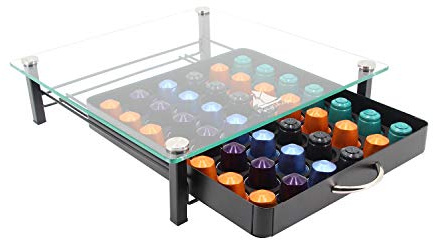 Flagship Pod Holder Drawer for Nespresso Capsule Holder Original Pod Holder Drawer Glass (42 Originalline Pods)