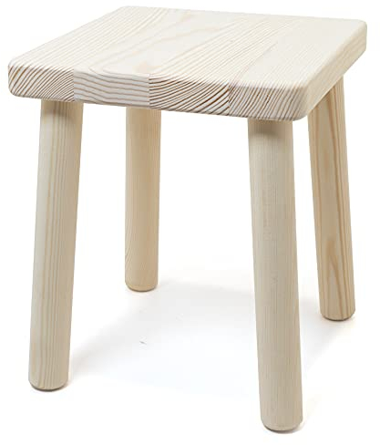Holzfee Kinderhocker Kinderstuhl Hocker Holz Massive Qualität 25 x 25 x 30 cm Kiefer naturbelassen