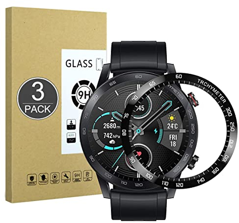 E-Hamii Protecteur d'écran Compatible avec Honor Magic Watch 2 46mm,[3 Pièces][3D Incurvé Full Cover][Résistant Aux Rayures,Haute Définition] Protecteur pour Honor Magic Watch 2 46mm