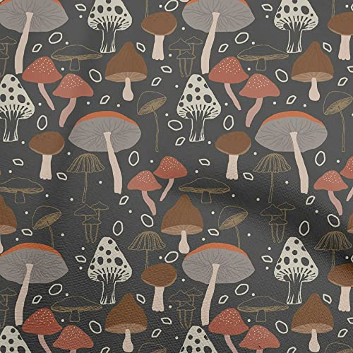 oneOone Viskose-Jersey Grau Stoff Pilz Kleiden Material Gewebedruck Meterware 60 Zoll breit-64