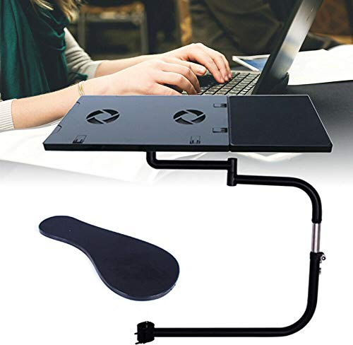 kangten Support pour ordinateur portable, chaise de bureau, accoudoir, repose-clavier avec tapis de souris, coude, repose-poignet, pince de chaise pour chaise de bureau et chaise de jeu