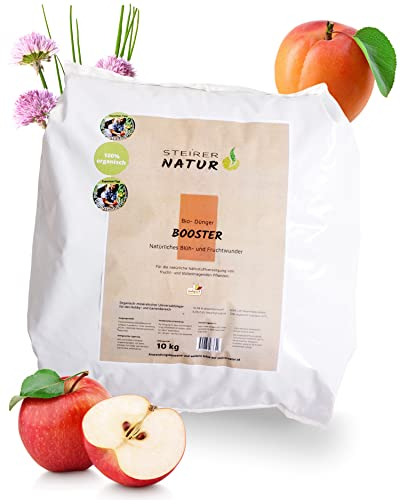 SteirerNatur Booster Bio Obst & Gemüsedünger - organischer Pflanzendünger Hochbeet Gartendünger - Bio Obst Dünger Gemüse - 100% organische Dünger-Pellets (10KG)