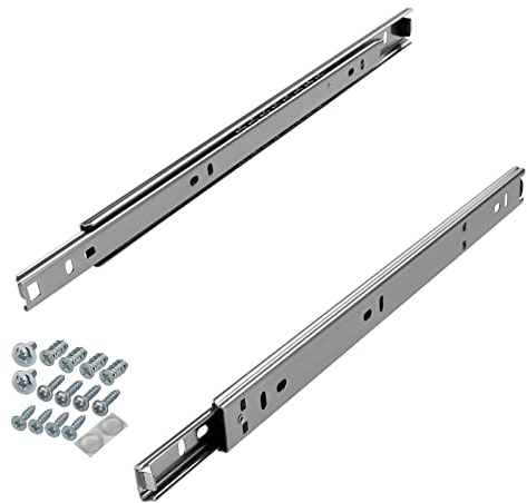 SOTECH 4 pares de Guías de extracción parciales KT-15-H27-L450-NF-MS 450 mm versión estándar, carga máx. 15 kg, extensión de cajón incl. juego de tornillos