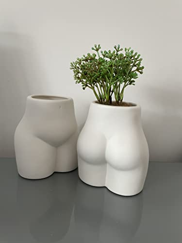 Mabel & Ivy X1 Bum shaped female bottom plant pot planter vase handmade home decor 12cm x 15cm x 8cm - one bottom planter