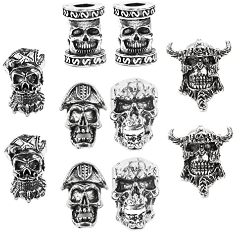 Lurrose Joyas Para El Cabello Para Trenzas 10 Piezas Puños De Pelo Grandes Metálicos Retro Accesorios Para Barba Rastas Unisex Decoración Para Festival Y Uso Diario