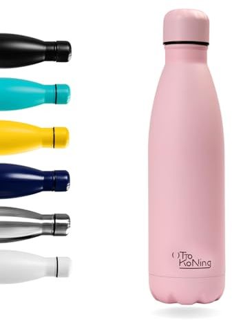 Otto Koning Botella Térmica de Agua Acero Inoxidable 500ml- Doble Aislamiento al vacío para 12 Horas de Bebida Caliente y 24 Horas de Bebida Fría. Botella Termo a Prueba de Fugas Libre BPA
