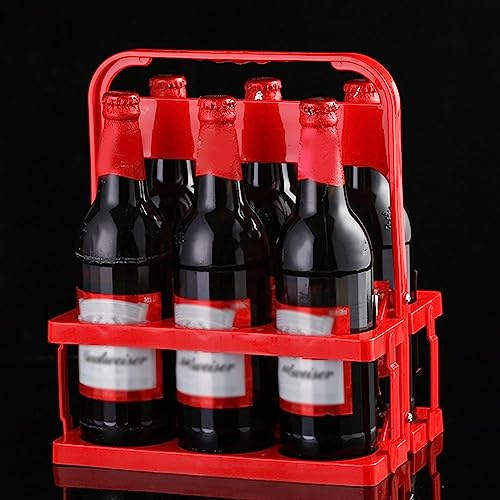 Foldable Beer Rack, Reusable 6 Pack Beer Bottle Carrier Basket Bottle Holder For Bar Cabinet BBQ Red