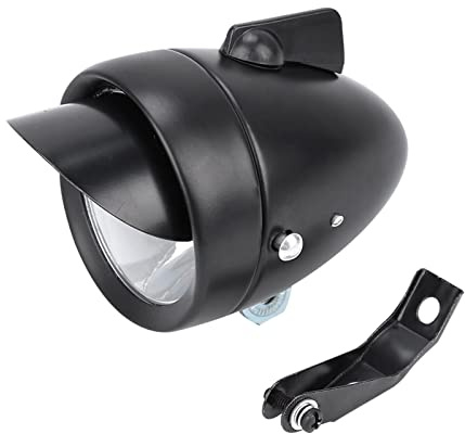 Tbest Faro de Bicicleta, Faro LED Súper Ligero para Bicicleta, Faro Delantero Retro, Faro Delantero de Bicicleta Vintage con Visera para Montar de Noche