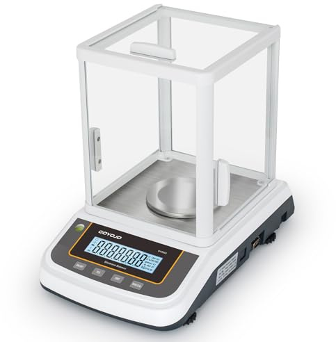 Balance de Precision 0,001 g, Balance Électronique de Laboratoire de Haute Précision Équipée d'un Pare-vent, Idéale pour l'industrie, les Aliments, les Bijoux et la Pesée de l'or 500 g x 0,001 g