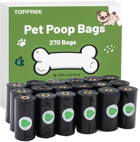 270 Dog Poo Bags, Extra Thick, Strong, Dog Poop Bags, 100% Leak-proof Waste Bags