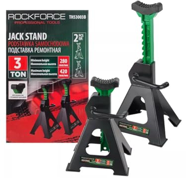 Reposapiés para coche(3TONNES-420max) - Soportes de gato estabilizadores, juego de 2 - Altura de elevación 280 mm - 420 mm. Elevador de coche - Soportes para automóviles 3 toneladas, total 6 toneladas