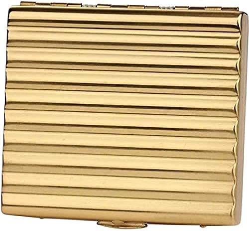Handrullat cigarettfodral, 70 mm cigarettbärbart cigarettfodral, 20 cigarettfodral i kopparmetall, män, guld
