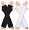 Becellen 2 Paar Lange Armstulpen, Thermo Gestrickte Fingerlose Handschuhe Warm Winterhandschuhe Dehnbar Handstulpen Pulswärmer mit Daumenloch Über für Damen Herren