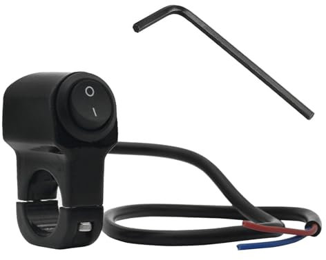 GVSS Interrupteur de Moto en Alliage d'Aluminium - Switch Guidon 22 mm Pour Phare, Commutateur Marche Arrêt - Pour Tricycle Véhicule Électrique avec Clé