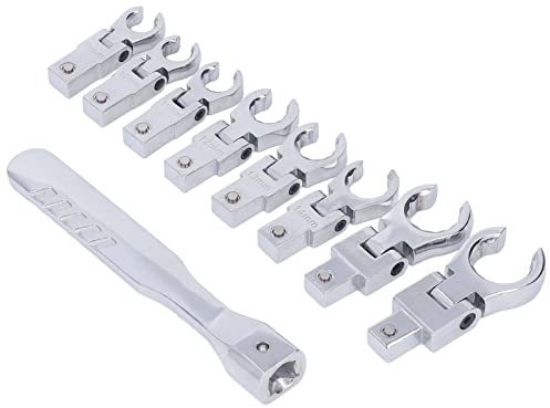Aramox Jeu de Clés à Cliquet à Tête Flexible, Acier au Chrome Vanadium, Jeu de Clés Mixtes à 180 Degrés avec Poignée, Jeu de Clés à Fourche, Jeu de Clés à Anneau ﻿