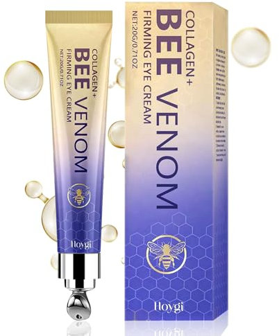 Anti-Âge eye Crème au Collagène & Abeille,Soin contour des yeux lissant - Atténue rides & cernes - Crème Hydratante Anti-Âge pour Hommes et Femmes