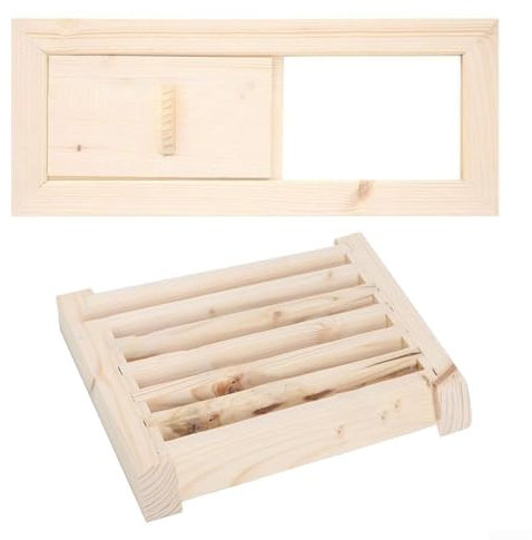 Yuanpgky Ventilación de madera de la sauna sin rebabas, rejilla de ventilación de madera del sitio de la sauna del sitio de vapor Panel de ventilación de aire, para la sauna al vapor en casa