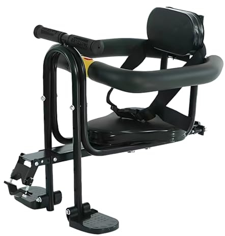 Ayolofei Siège de Vélo Avant Enfant, Siège Bébé Amovible avec Dossier, Soutien et Pédales pour Enfants de 2 à 6 Ans pour VTT, Vélo de Route, VTT, Vélo de Ville, Vélo Pliant