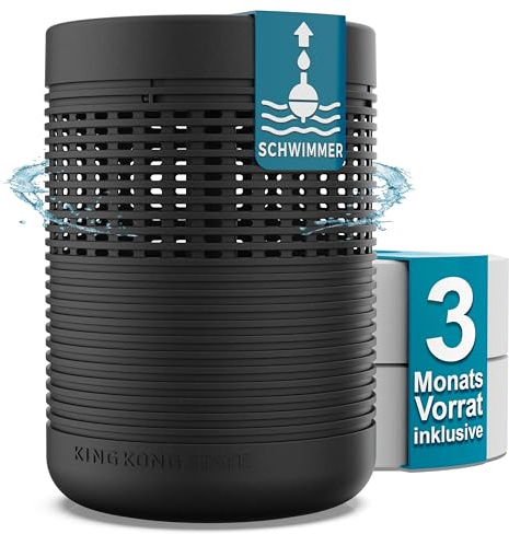 King Kong State Luftentfeuchter ohne Strom | bis 27m² | inkl. 3-Monatsvorrat Luftentfeuchter-Granulat | Raumluftentfeuchter gegen Schimmel in Wohnung, Bad | entfeuchtet Keller | dehumidifiers for home