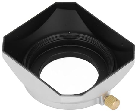 ZJchao Fyrkantig Motljusskydd 37 Mm för Digitalkameror Kameralinsskydd och Solskyddstillbehör, Kompatibel med DSLR och Spegellösa System, Silverfinish