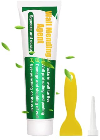 Wall Repair Kit with Ready Mixed Filler for Holes, Cracks & Paint Repair | Self-Adhesive Patch, Peeling Paint Repair, Includes Scraper, Smooth Finish, Easy Sanding & Painting, Interior Wall Use