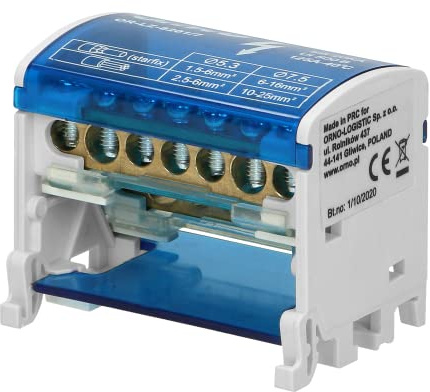 Orno LZ-8201/7 Morsettiera Distribuzione a 2 file, 7 fili