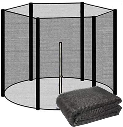 Trampolin Ersatzteile für Gartentrampolin, Trampolin Netz Ø 244 306 366 427 cm füR 6/8 Stangen, Trampolin Ersatznetz Sicherheitsnetz, Reißfest, UV-Beständig,Schwarz,244 cm(8FT) 6 stangen