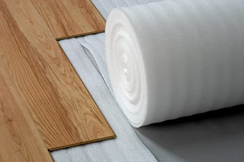 White Foam Comfort Flooring Underlay for Laminate/Real Wood - 2mm Acoustic/Insulation (15㎡ Roll)