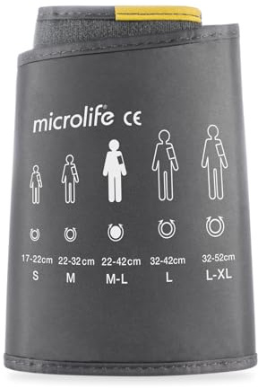 Microlife Brassard Taille M-L 22-42cm, Garantie 2 ans, Qualité Professionnelle, Lavable, Confortable, Facile à Utiliser, Compatible Tous Tensiomètres Microlife