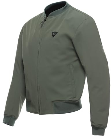 Dainese - Bhyde No-Wind Tex Jacket, Chaqueta Bomber para Moto, Tejido Cortaviento e Hidrófugo, Protecciones Blandas en Hombros y Codos, Chaqueta de Moto para Hombre, Verde, 56