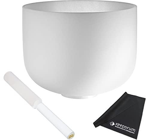 Meinl Sonic Energy CSB12C Crystal Singing Bowl Klangschale + Reiber-Schlägel + keepdrum Mikrofasertuch
