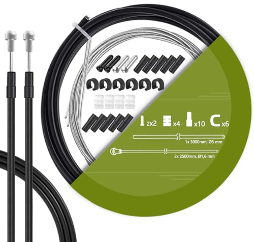 TAPKUA Kit Cavo Freno Bicicletta, 2500mm Cavo Freno Bici da Strada e Guaina Cavo 3M