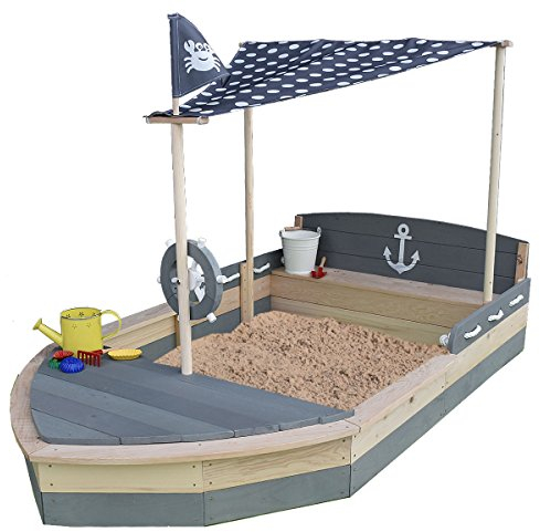 Bac à sable en bois en forme de bateau - Bac à sable pour enfants - Bac à sable - Bac à sable - Bateau