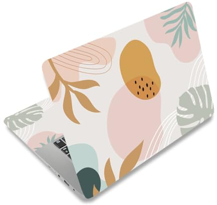 PLIGREAT Autocollants pour Ordinateur Portable à Motif de Feuilles de Bohême Autocollant Universel en Vinyle Réutilisable pour Ordinateur Portable de 12 13 13.3 14 15 Pouces