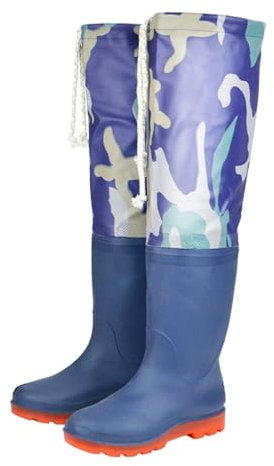JCWGLY Wathose Watstiefel Für Herren, Leichte wasserdichte Angelstiefel Aus PVC, 60 cm, Kniehohe Watstiefel Für Sumpf- Und Bachwanderungen Im Freien(42 EU)