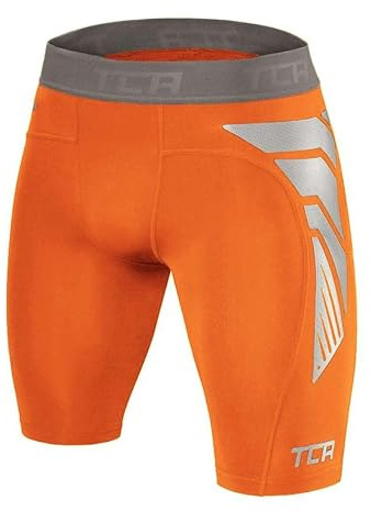 TCA Carbon Force Short Thermique Couche de Base de Compression pour Garçon et Garcon - Orange, XXL