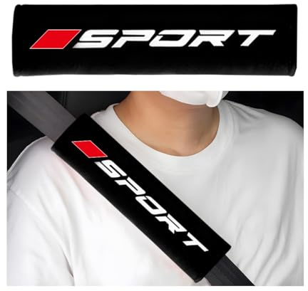 Mandark Short-Pile Seat Belt Shoulder Pad with Hook-and-Loop Closure, Black