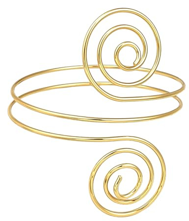 MFUOE Armlet Arm Cuff Adjustable Gold Open Armlet Coil Fashion Wrist Wrap Bracelets Greek Goddess Costume Accessories for Women(color1)