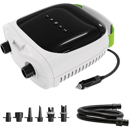 PBG 8 Pompa elettrica SUP - 12 V Auto Pompa con display LCD, 2 modalità, fino a 20 PSI e 250 l/min - Pompa gonfiabile per tavole SUP, kayak, barche