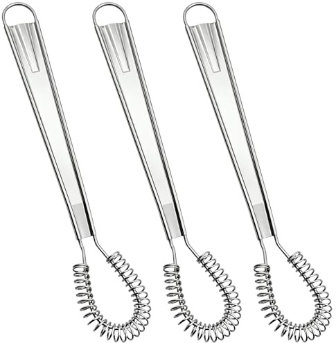 3 Pack Stainless Steel Mini Whisks Hand Beaters, Small Hand Whisk