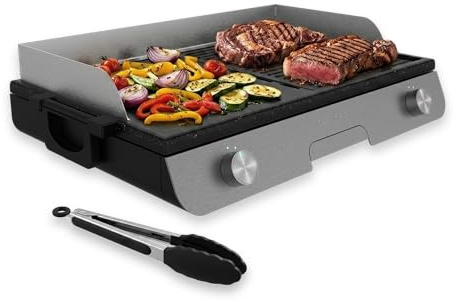 Cecotec Perfectroast 3000 Inox Max elektrisk grill 3000 W, matlagningsyta 30 x 50 cm, 2 matlagningsområden, non-stick beläggning, metallisk
