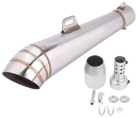 Qiilu Tubo De Escape Silenciador De Acero Inoxidable Motocicleta Universal