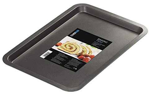 Chef Aid Teglia da forno antiaderente in acciaio al carbonio, rivestimento antiaderente resistente, adatta per frigorifero e congelatore, perfetta per prodotti da forno e arrosti, 39 cm x 25,5 cm,