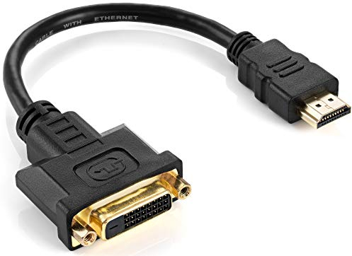 POPPSTAR HDMI Stecker auf DVI Buchse (Adapter 19 Pin auf 24+1 DVI-D), vergoldete Kontakte, 12 cm Kabel