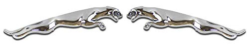 1 Paio di Adesivi Auto Decor Metal Accessori per Il Corpo dell'emblema del Bagagliaio dell'auto per Jaguar X-Type F-Type S-Type XE XF XJ XK XJR XFR XJS XJL,Argento