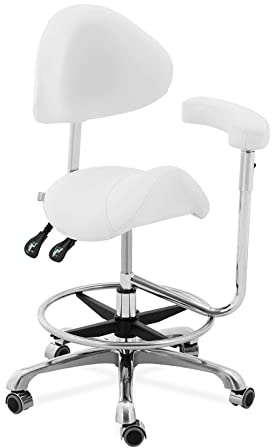 Physa Physa Wuppertal Chaise à roulettes 白！avec dossier marron et siège réglable en hauteur